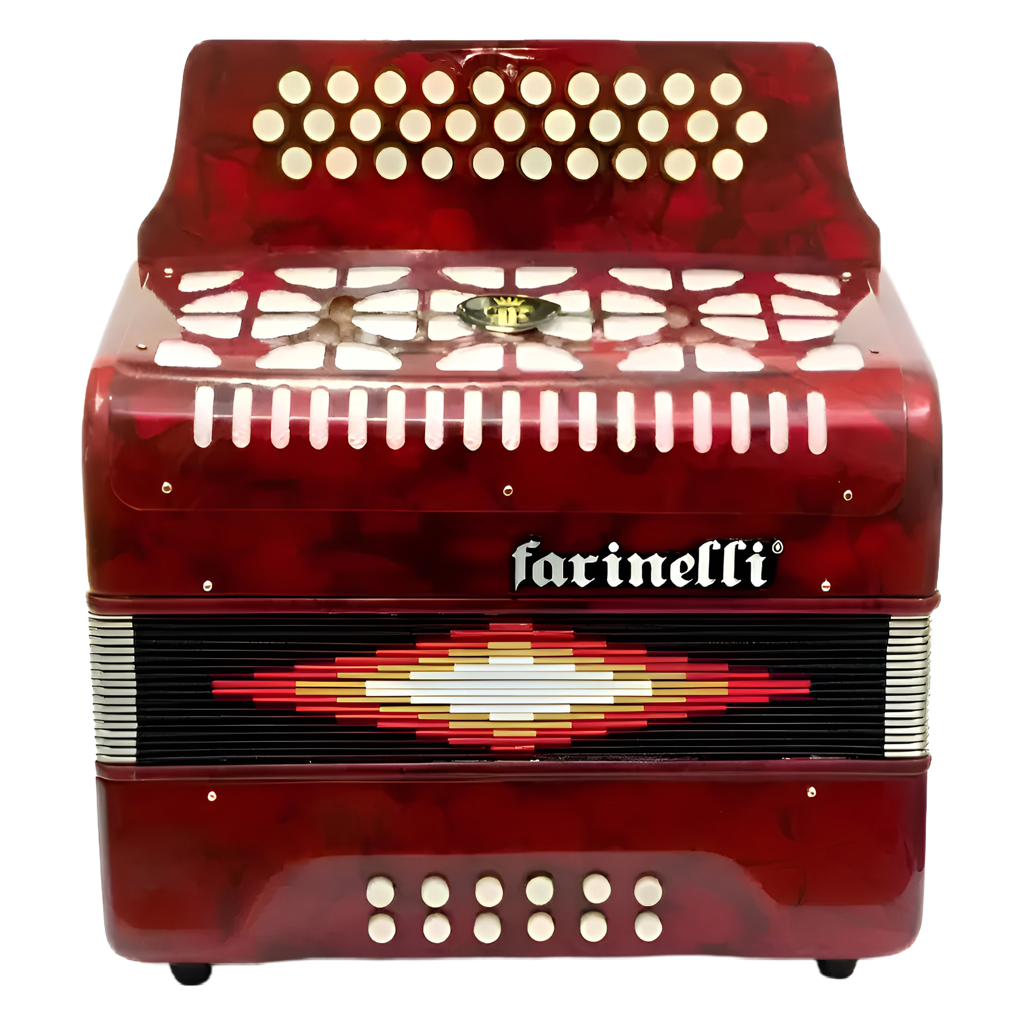 Acordeón de Botones Farinelli Sol Rojo 3012R 31 Botones 12 Bajos