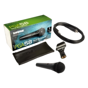 Micrófono Dinámico Vocal Shure PGA58-QTR Cardioide con Cable Plug 1/4"