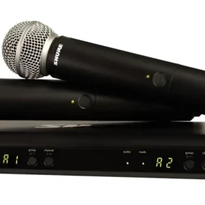 Sistema Inalámbrico Doble Shure con Receptor Doble y 2 Transmisores de Mano BLX288/SM58