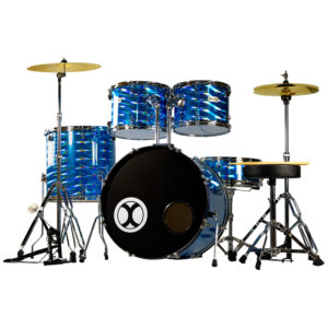 Batería Profesional EXBT073 Extreme Azul 3D 5 PZS Aro Color Cromo