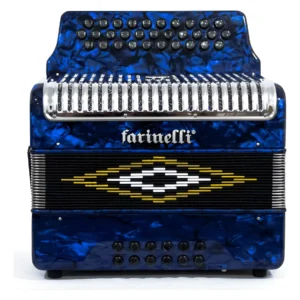 Acordeón de 31 Botones Farinelli 12 Bajos Premium Sol Azul 3012AHG