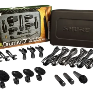 Paquete de 7 Micrófonos Shure para Batería PGADRUMKIT7, 3 x PGA56, 1 x PGA52, 1 x PGA57, 2 PGA81, 7 Cables y Soportes