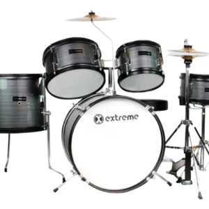 Batería Junior EXBT047 Extreme Gris Rayado 5 Pzas Aro Negro