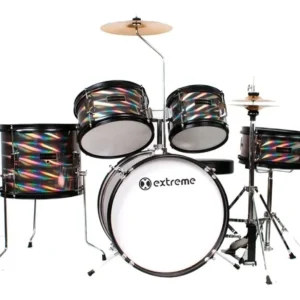 Batería Junior EXBT060 Extreme Gris 3D 5 Pzas Aro Negro