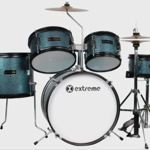 Batería Junior EXBT076 Extreme Azul Sparkle 5 Pzas Aro Negro