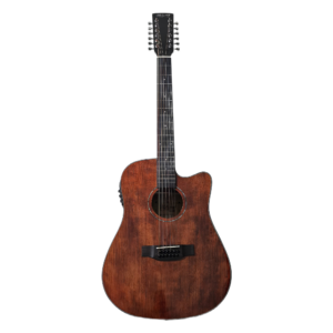 Guitarra Electroacústica de 12 Cuerdas Docerola McCartney Alto Brillo, Pastilla Fishman Presys+ 201 Café Sombreado CD-6012-SB