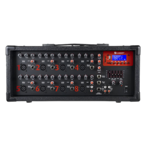 Mezcladora Amplificada Kaiser MIX-2308DUSB de 8 Canales con Bluetooth