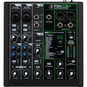 Mezcladora Profesional Mackie ProFX6v3 de 6 Canales con Interfaz USB
