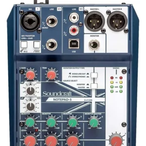 Mezcladora Analógica Soundcraft NOTEPAD-5 de Escritorio con USB