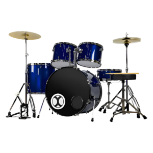 Batería Acústica Profesional Extreme 5 Pzas Aro Cromo, Azul Marino - Set Completo EXBT077