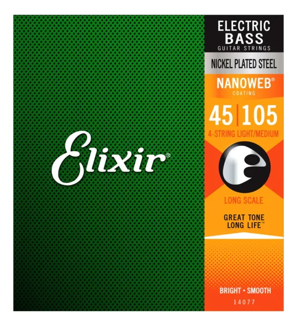 Encordadura Elixir 14077 para Bajo de 4 Cuerdas Nickel Plated Steel