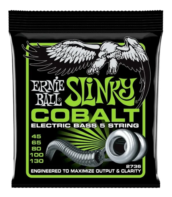 Encordadura Ernie Ball 2736 Cobalt Slinky Bajo 5 Cuerdas (45-130)