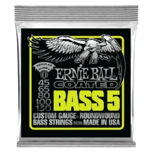 Encordadura Ernie Ball 3836 Coated para Bajo de 5 Cuerdas