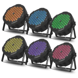 Kit 6 Cañones Par Led 80x3w Full Color Steelpro 80PAR-3 3x8W RGB 3en1