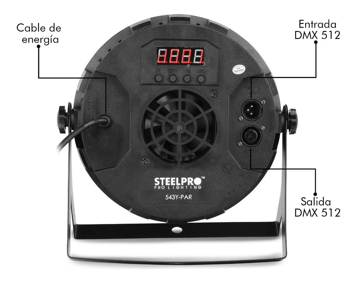 Cañón LED Par Steelpro 543Y-PAR de 54x3W RGB+A - Image 3