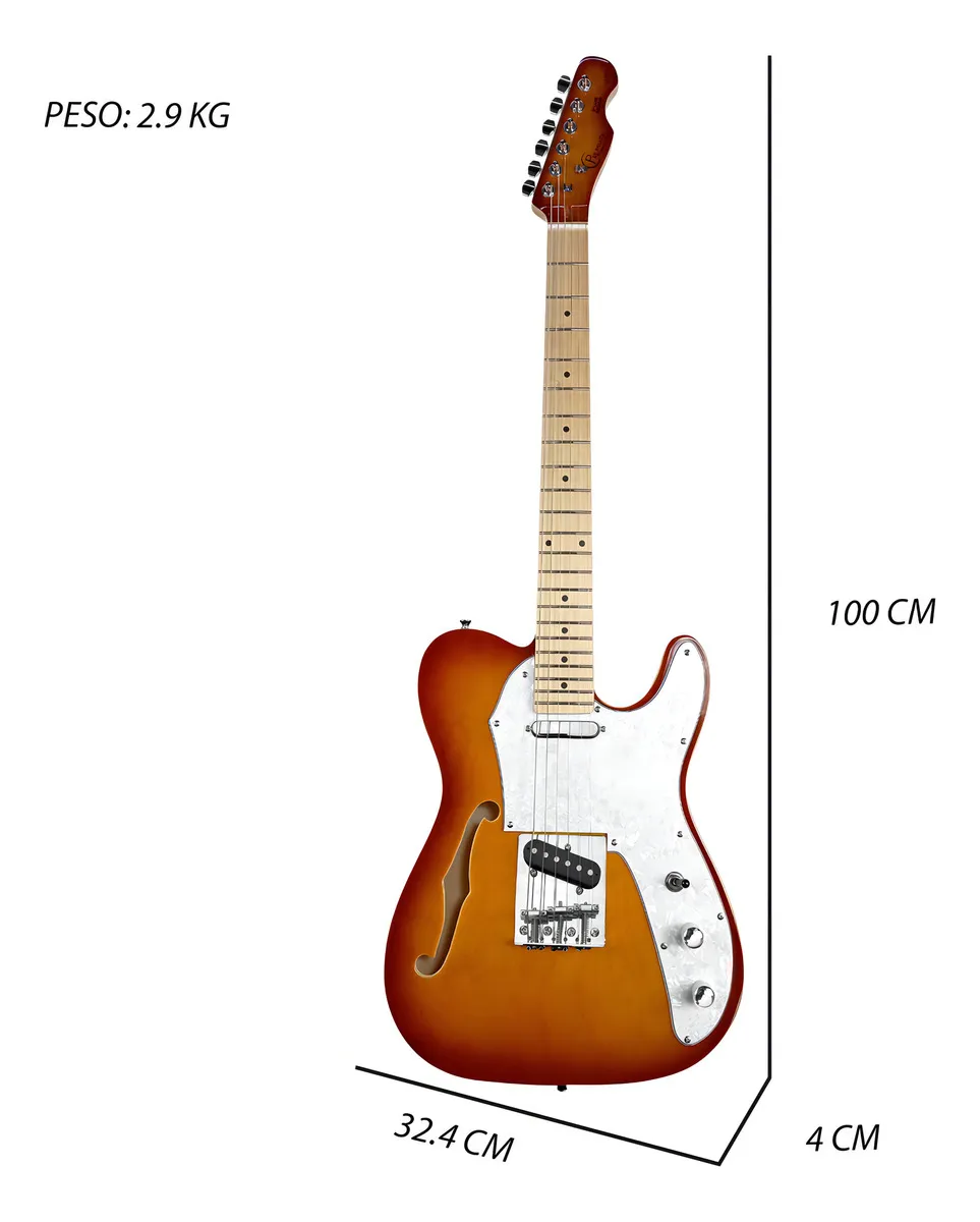 Guitarra Eléctrica Premiata Antique Sunburst TC 035 PG - Image 5
