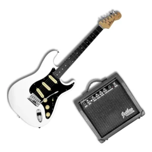 Paquete Guitarra Eléctrica Steelpro SC Series 023 Blanca 023-SK