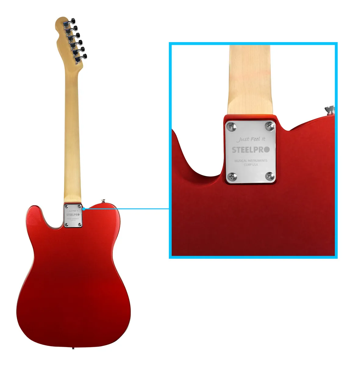 Paquete de Guitarra Eléctrica Steelpro 029-SK Roja - Image 8