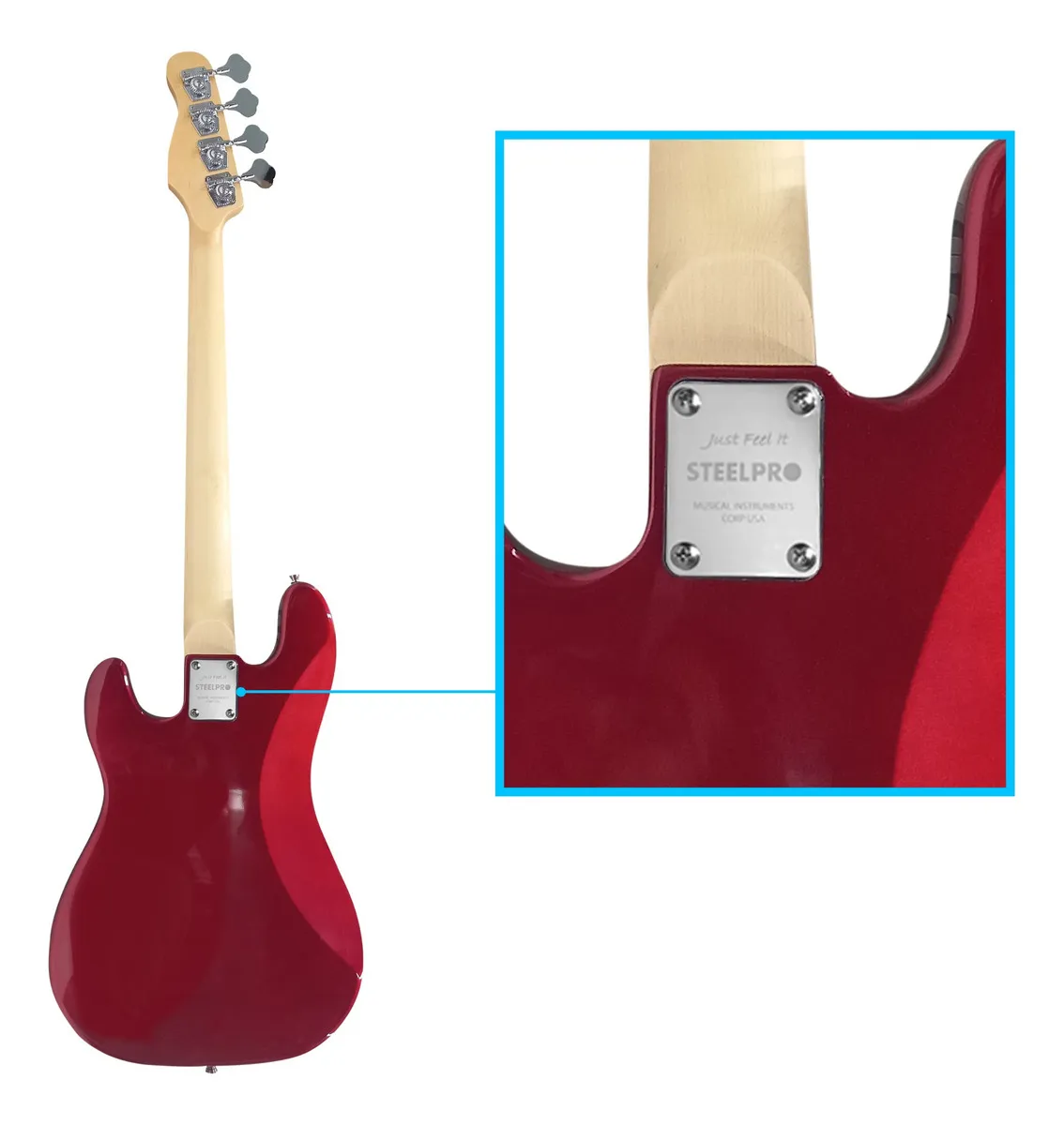 Paquete de Bajo Eléctrico Steelpro 502-SK Rojo - Image 8