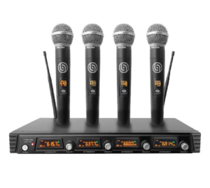 Paquete 4 Micrófonos Inalámbricos Steelpro UHF-907