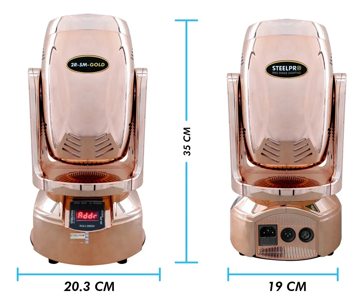 Cabeza Móvil Beam Steelpro 2R-SM-GOLDK de 150W (Par con Case) - Image 4
