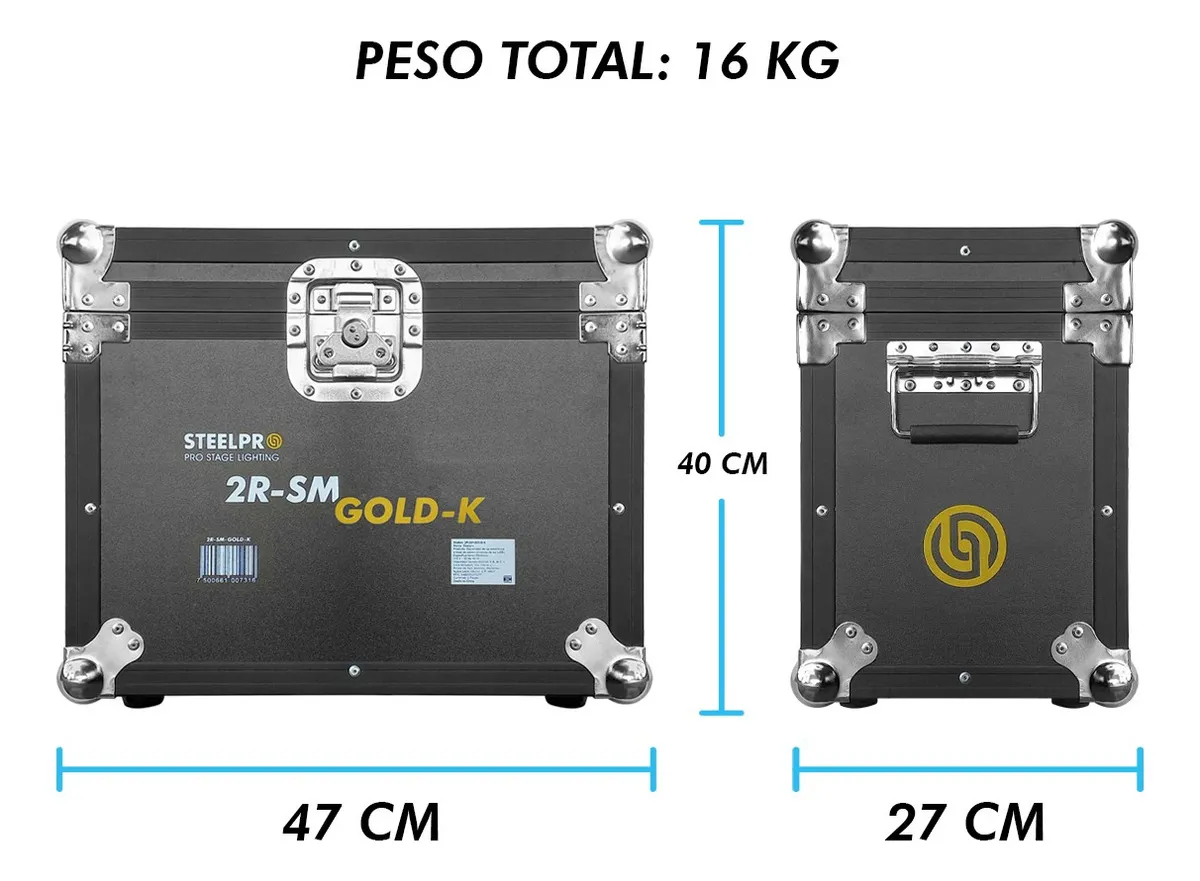 Cabeza Móvil Beam Steelpro 2R-SM-GOLDK de 150W (Par con Case) - Image 5