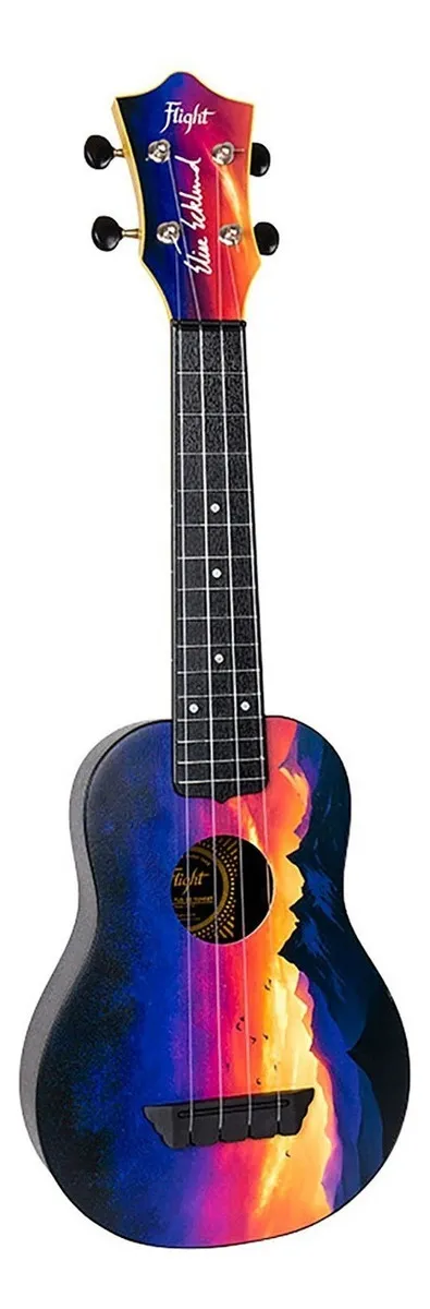 Ukuleles Flight Soprano Tus-ee SS Elsuks Sunset Amanecer Negro con Accesorios
