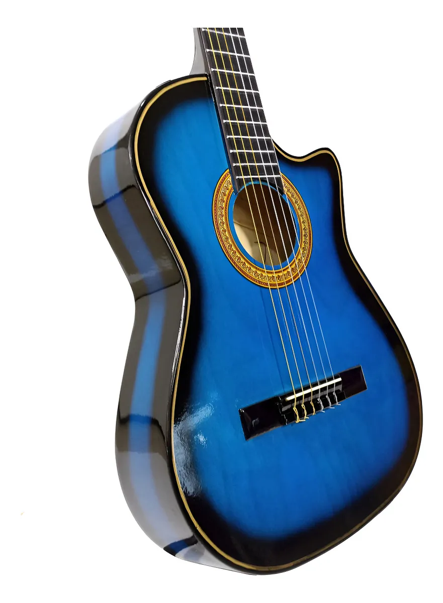 Guitarra Acústica La Española M09-C Azul Sombreada con Cutaway - Image 2