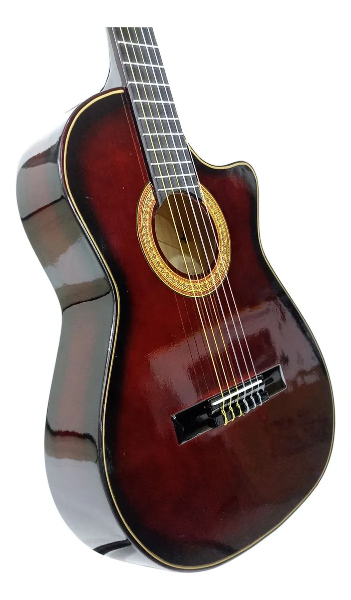 Guitarra Acústica La Española M09-C Vino Sombreada con Cutaway - Image 4