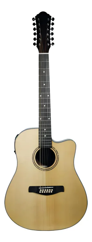 Docerola Electroacústica La Sevillana Texana TX-1200CEQ NT 12 Cuerdas con EQ Natural Cutaway