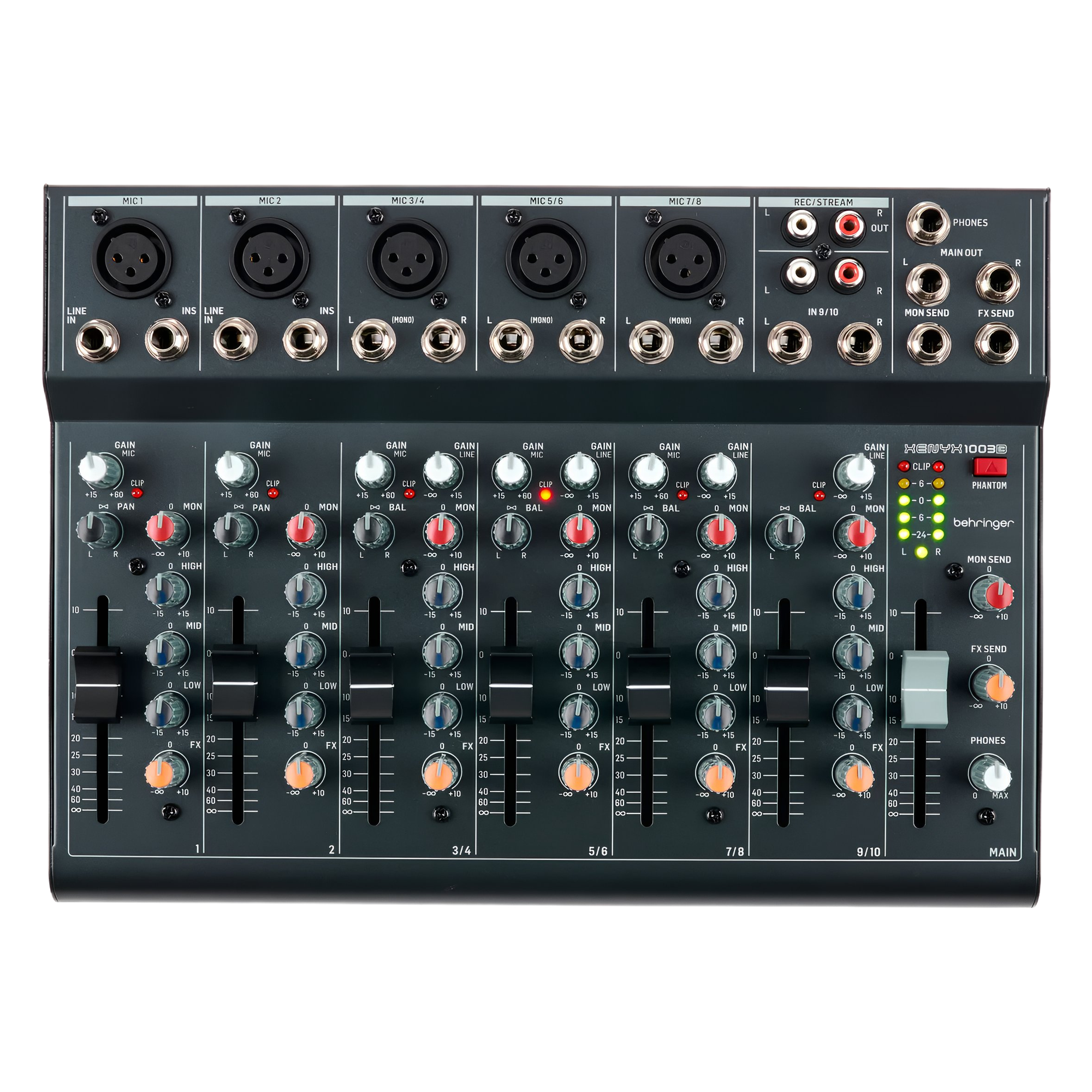 Mezcladora Analógica Behringer XENYX 1003B de 10 Canales Podcast Mixer