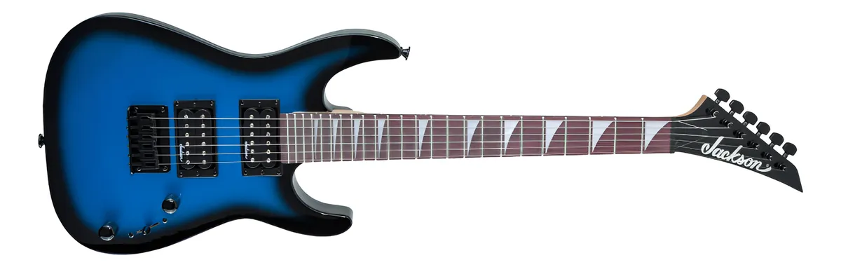 Guitarra Eléctrica Jackson Minion JS1X Explosión Azul Metalizada Amaranto DK MINION AH FB-M BL BRST