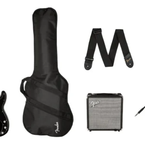 Paquete de Bajo Eléctrico de 4 Cuerdas Fender PJ BASS BLK GB R15 MLIW AX