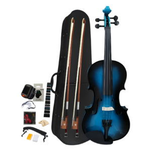 Violín Acuático Paris MV012W 4/4 Azul Sombreado con Tapa Maciza y Afinador