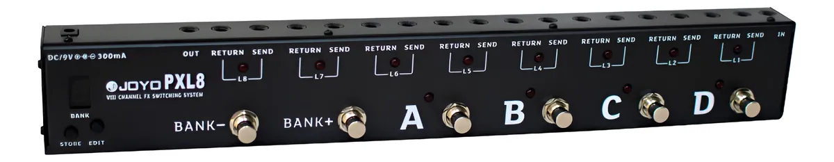 Controlador de Pedales Programable Joyo PXL8 de 8 Loops True Bypass