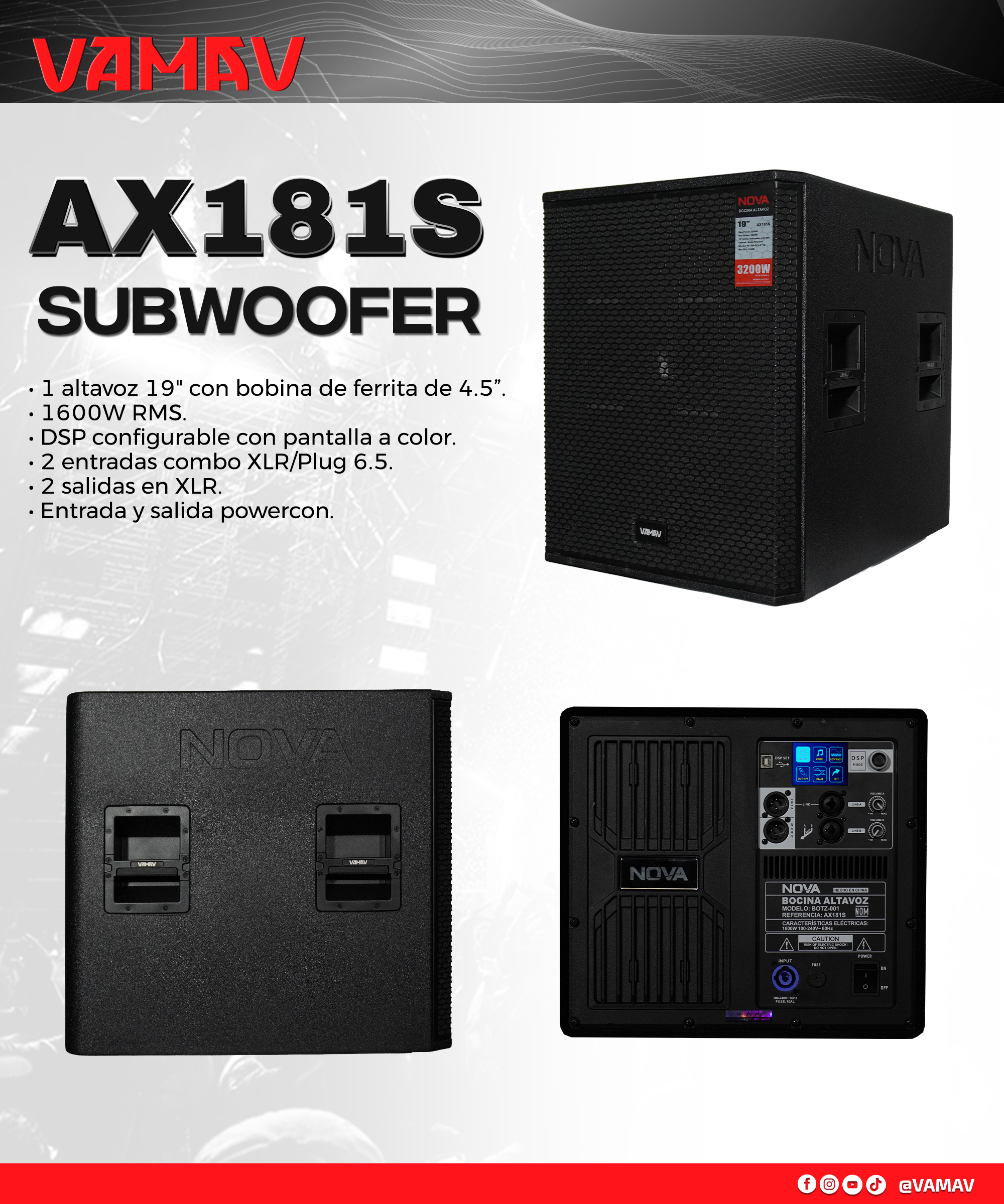 Ficha técnica VAMAV AX181S