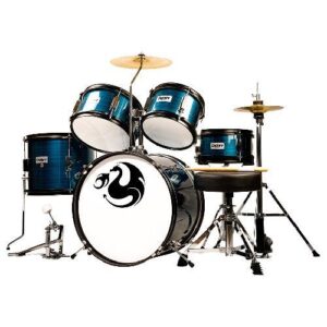 Batería Musical Junior Century 5 Pzas Aro Negro, Azul Rayado - CNBT049