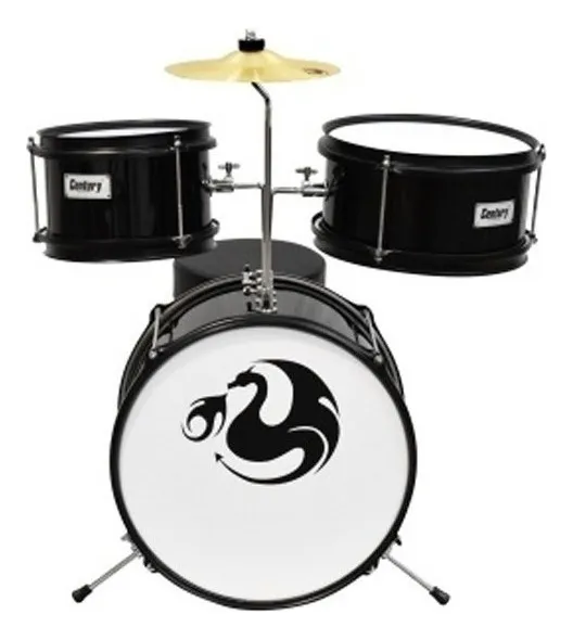 Batería Acústica Kinder Century 3 Pzas, Color Negra - Set de Batería Pequeña CNBT053