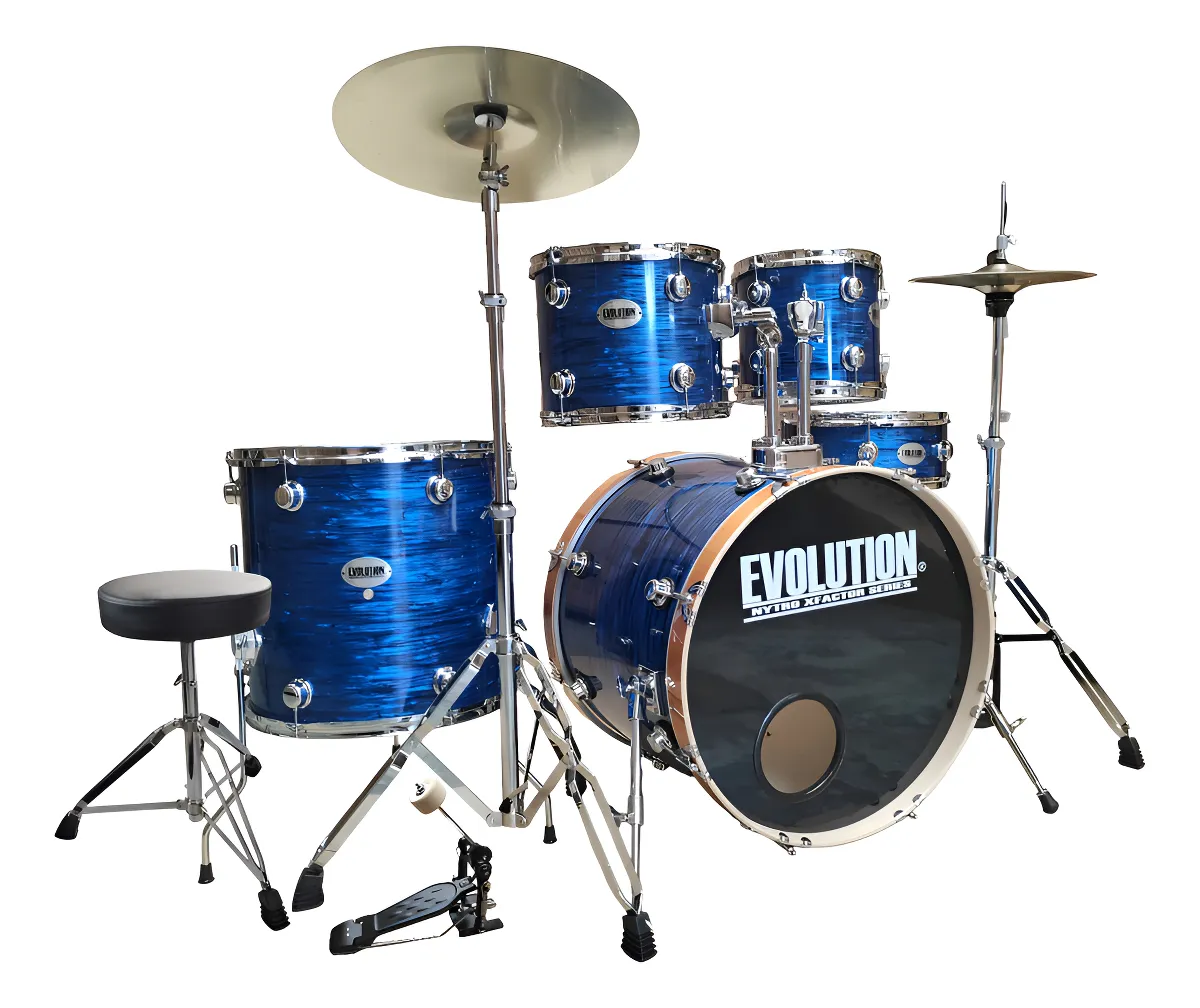 Batería Acústica Evolution Nytro X Factor 5 Pzas. 10" 12" 14" 16" 22" (Aros de Madera 22") JBP1103C Strata Blue