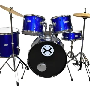 Batería Profesional Extreme 5 Pzas Aro Cromo, Azul Metálico - EXBT064