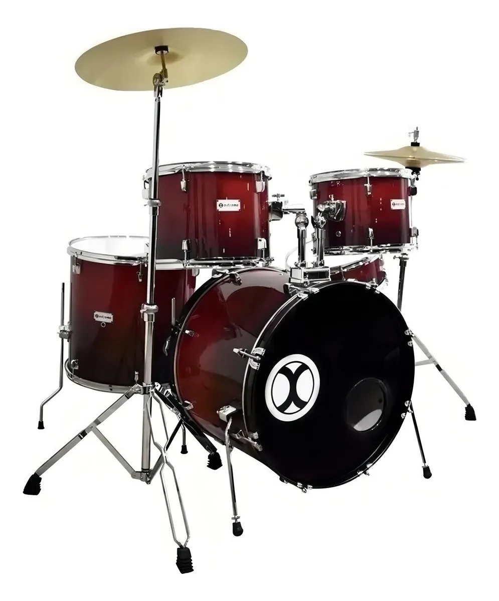 Batería Profesional Extreme 5 Pzas Aro Cromo, Color Caoba - EXBT075