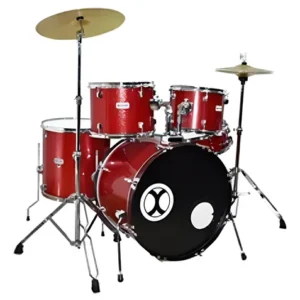 Batería Profesional EXBT074 Extreme Rojo Sparkle 5 Pzas Aro Color Cromo