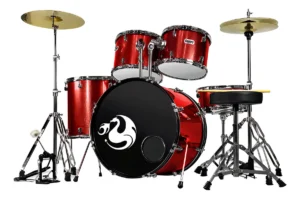 Batería Profesional Century CNBT066 Rojo Sparkle 5 Piezas con Aros Cromo