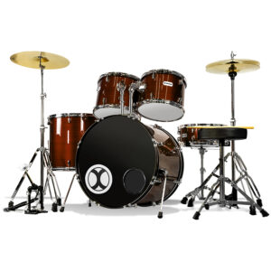 Batería Profesional EXBT082 Extreme Marrón Rayado 5 Pzas Aro Color Cromo