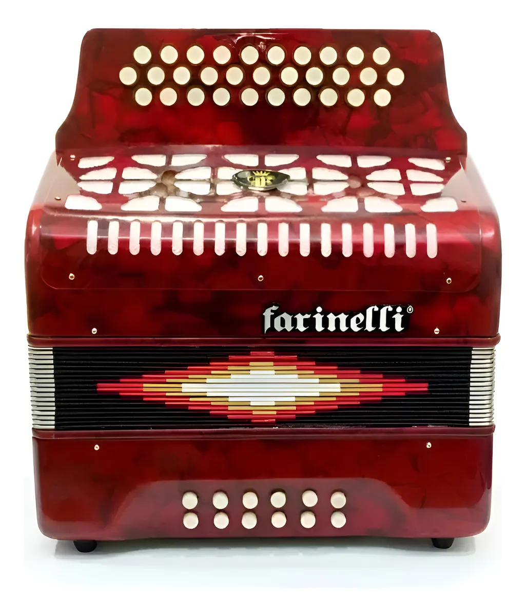 Acordeón de Botones Farinelli Sol Rojo 3012R 31 Botones 12 Bajos