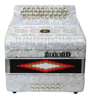 Acordeón de 31 Botones Farinelli Fa Blanco 12 Bajos 3012FAW