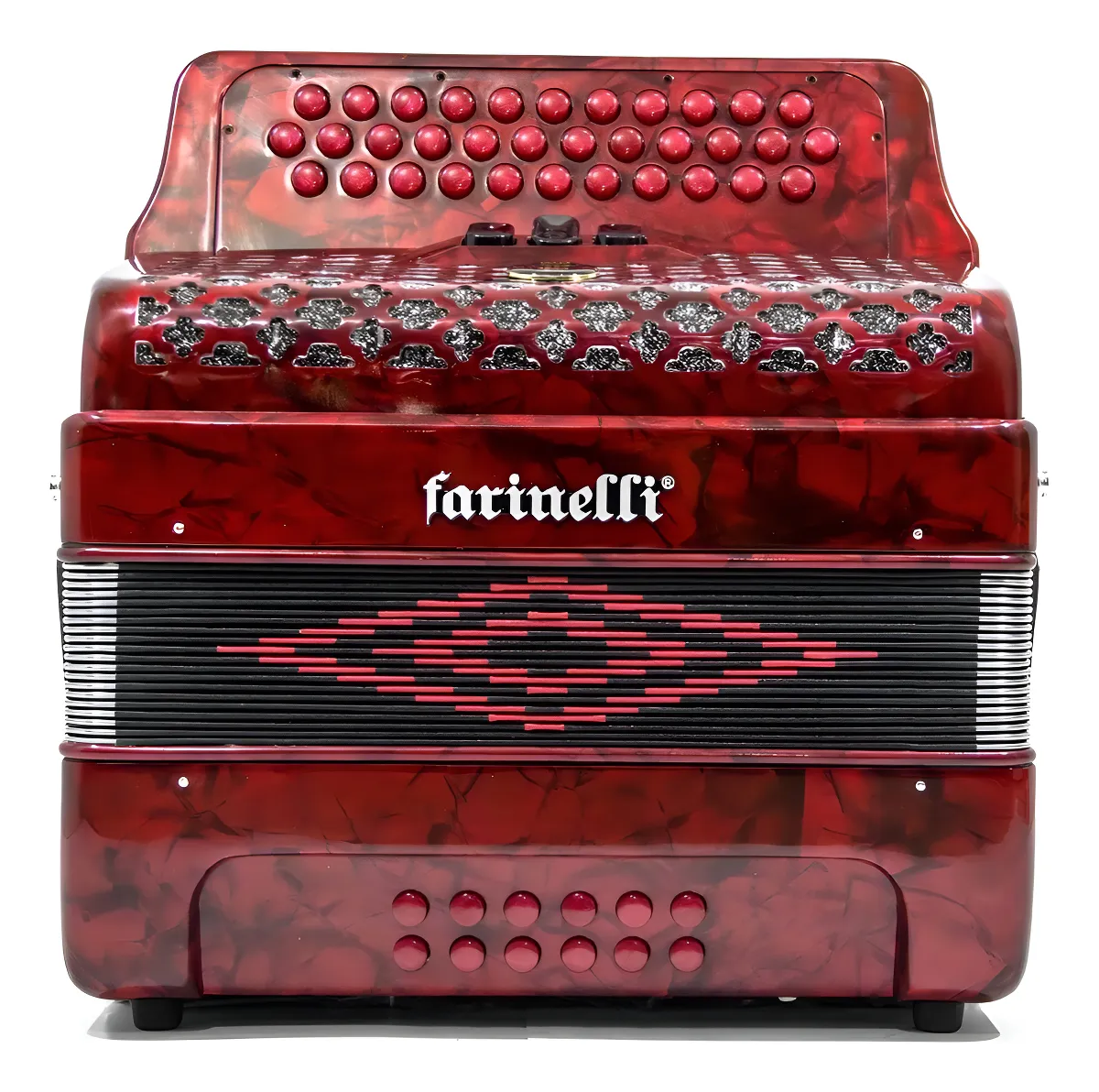 Acordeón de Botones Farinelli Fa Rojo 3412FAR, 3 Registros