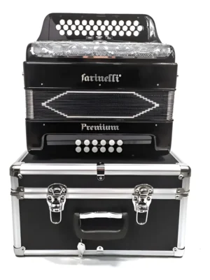 Acordeón Farinelli Premium 3412FNHG Tono Fa Negro 34 Botones 3 Registros