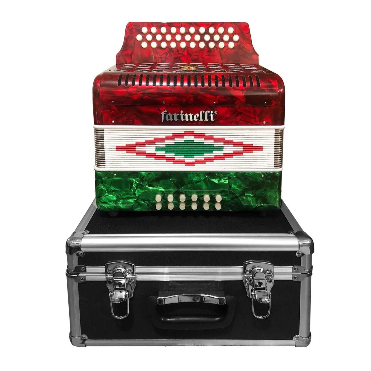 Acordeón de Botones Farinelli 3012B Tono Sol Diseño Bandera 31 Botones 12 Bajos