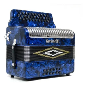 Acordeón Farinelli Premium 3012FAAHG Tono Fa Azul 31 Botones 12 Bajos